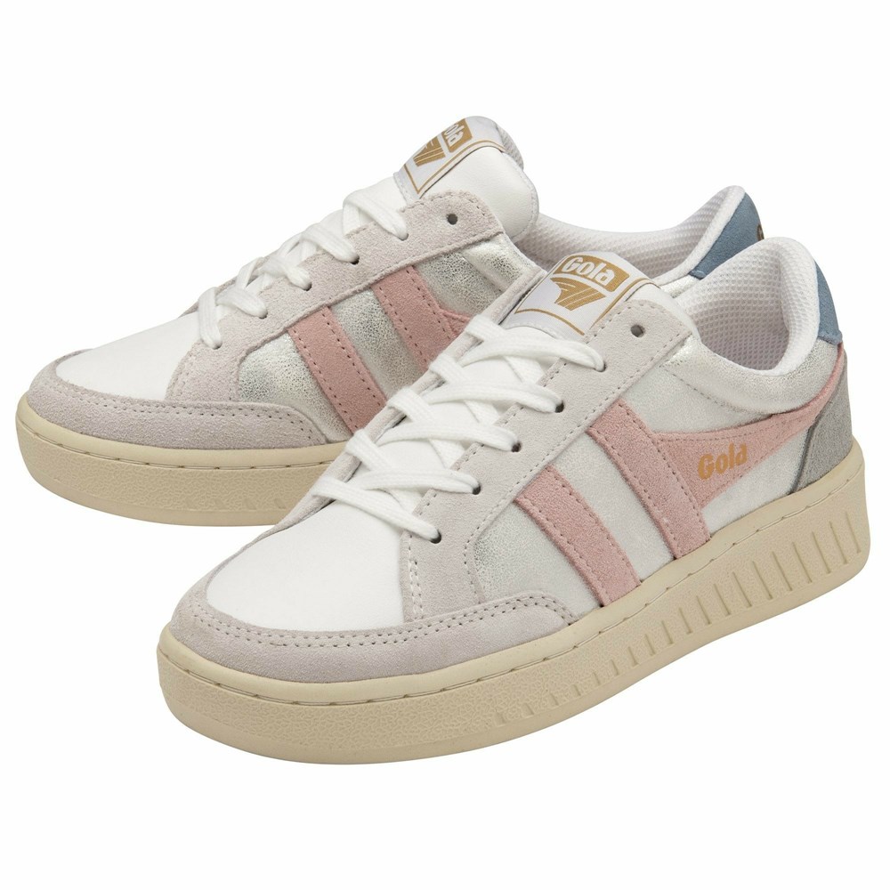 Basket Gola Superslam Blaze Blanche Rose Femme | XQKF-65862349