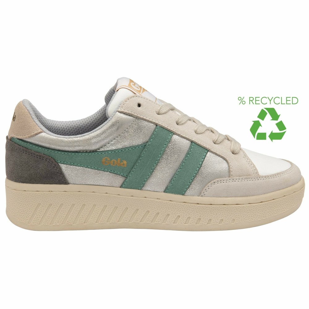 Basket Gola Superslam Blaze Argent Vert Grise Femme | DSXQ-91721400