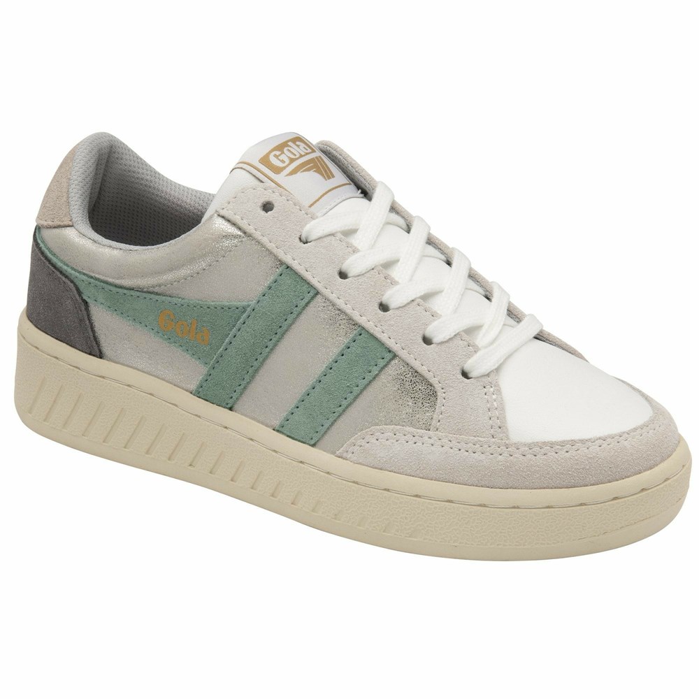 Basket Gola Superslam Blaze Argent Vert Grise Femme | DSXQ-91721400