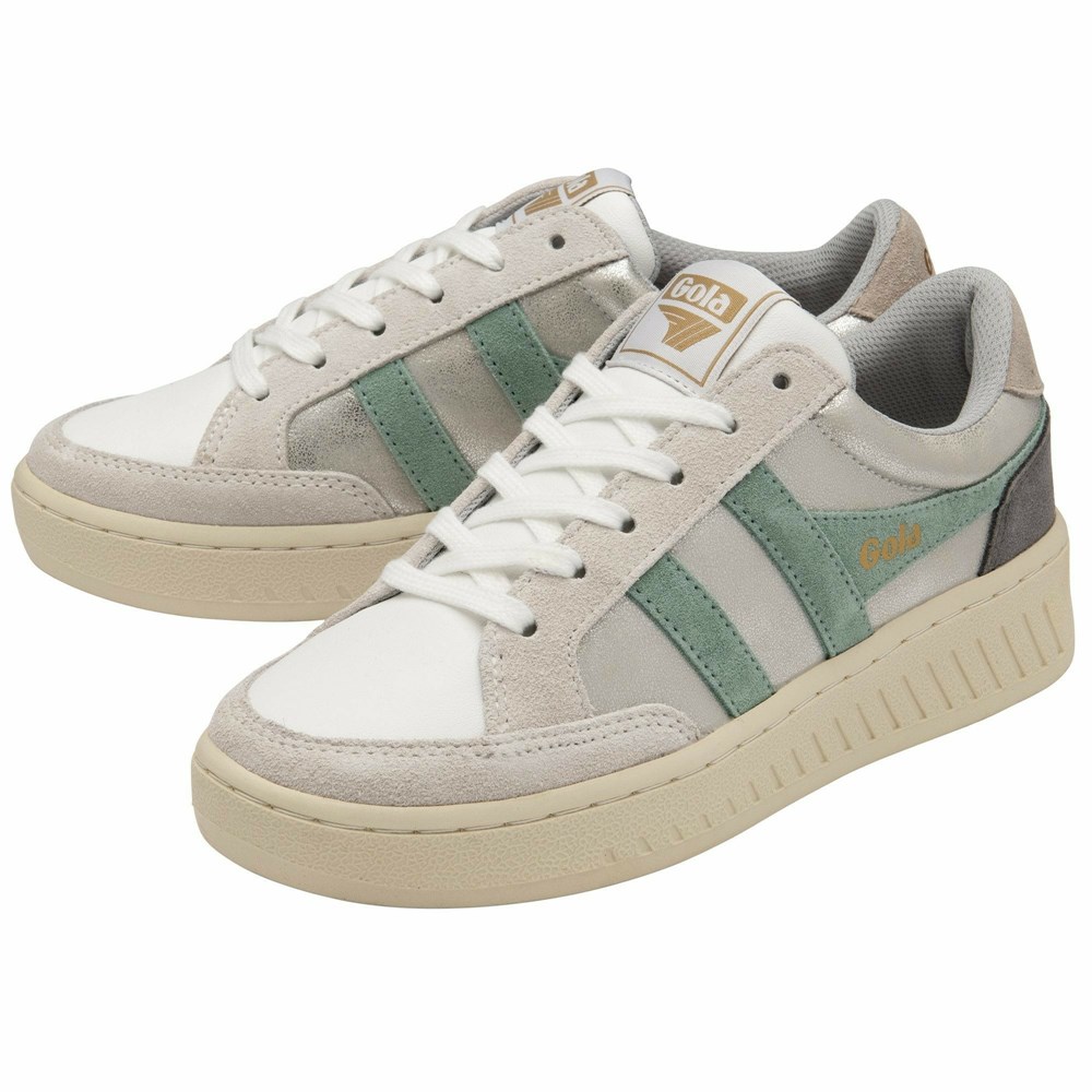 Basket Gola Superslam Blaze Argent Vert Grise Femme | DSXQ-91721400