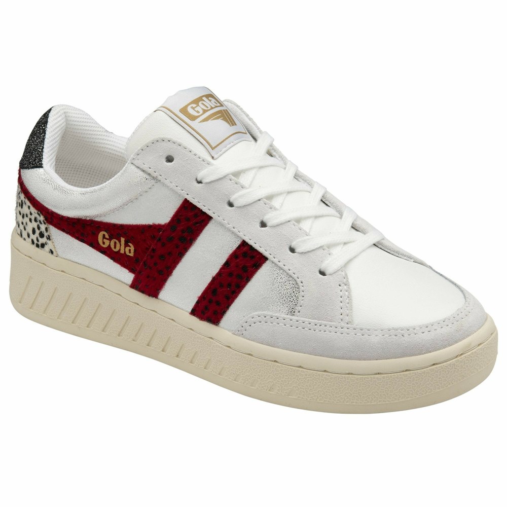 Basket Gola Superslam Blanche Argent Rouge Femme | OQGK-22918815