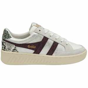 Basket Gola Superslam Blaze Blanche Violette Vert Olive Femme | ZEHM-73253750