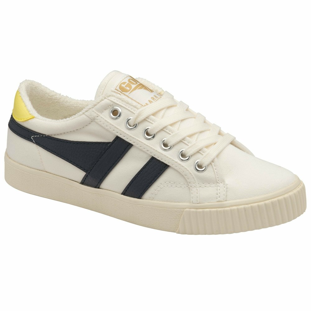 Basket Gola Vegan Tennis Mark Cox Blanche Bleu Marine Femme | JVZZ-65218586