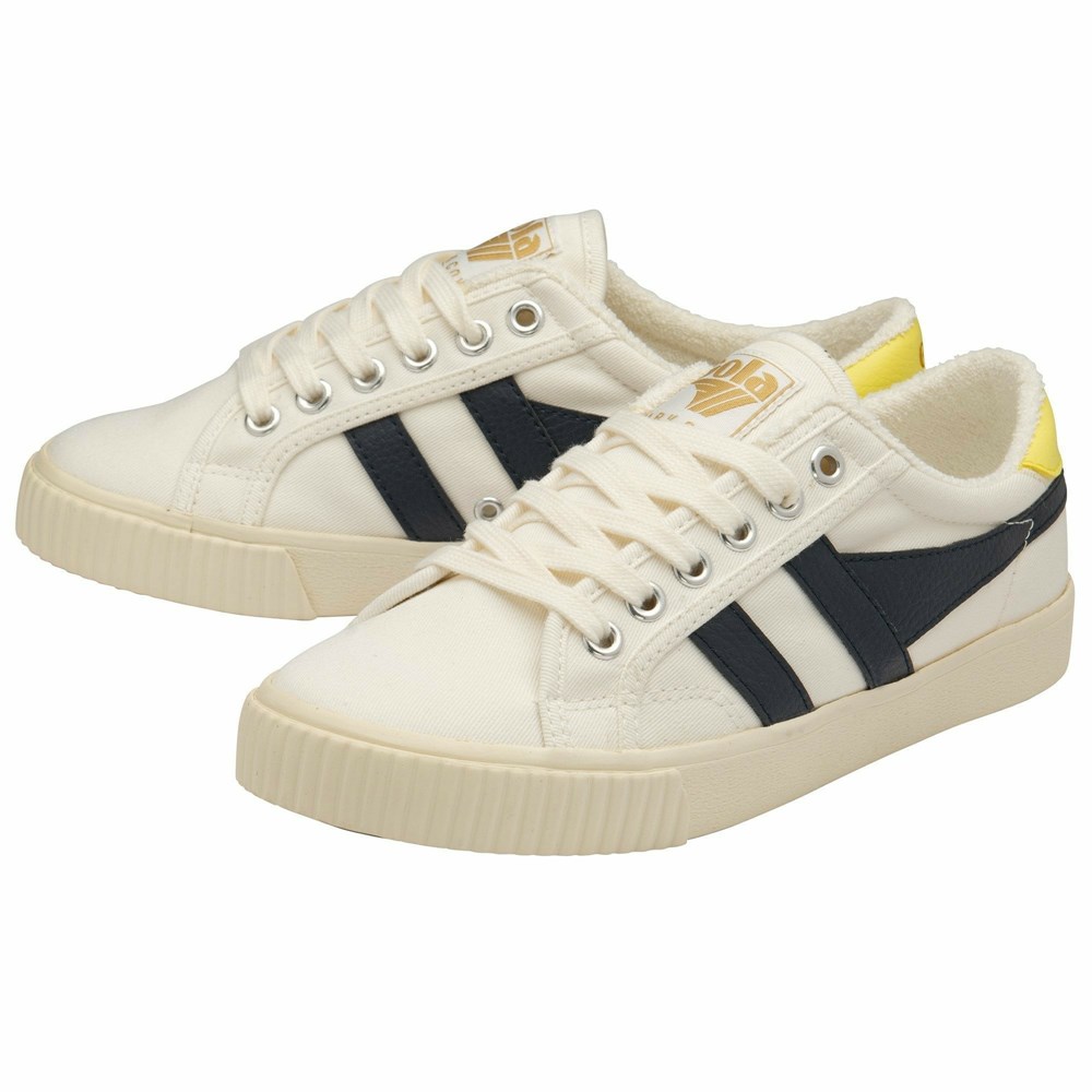 Basket Gola Vegan Tennis Mark Cox Blanche Bleu Marine Femme | JVZZ-65218586