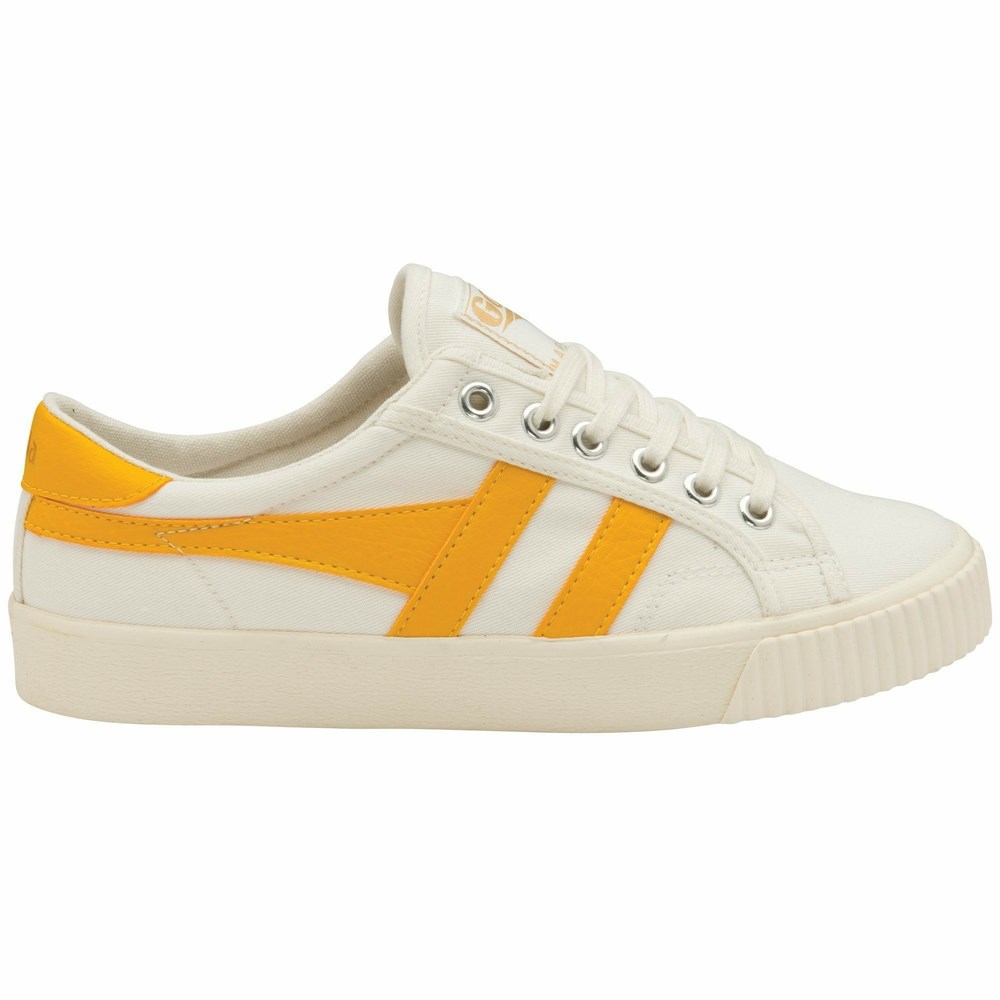 Basket Gola Vegan Tennis Mark Cox Blanche Orange Femme | EWKK-71710486