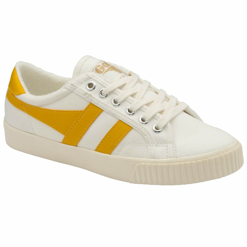 Basket Gola Vegan Tennis Mark Cox Blanche Orange Femme | EWKK-71710486