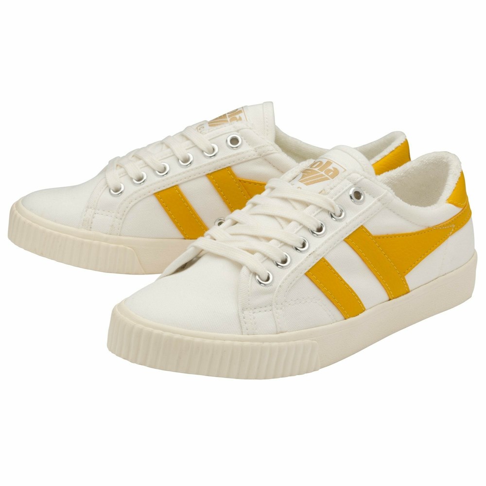 Basket Gola Vegan Tennis Mark Cox Blanche Orange Femme | EWKK-71710486