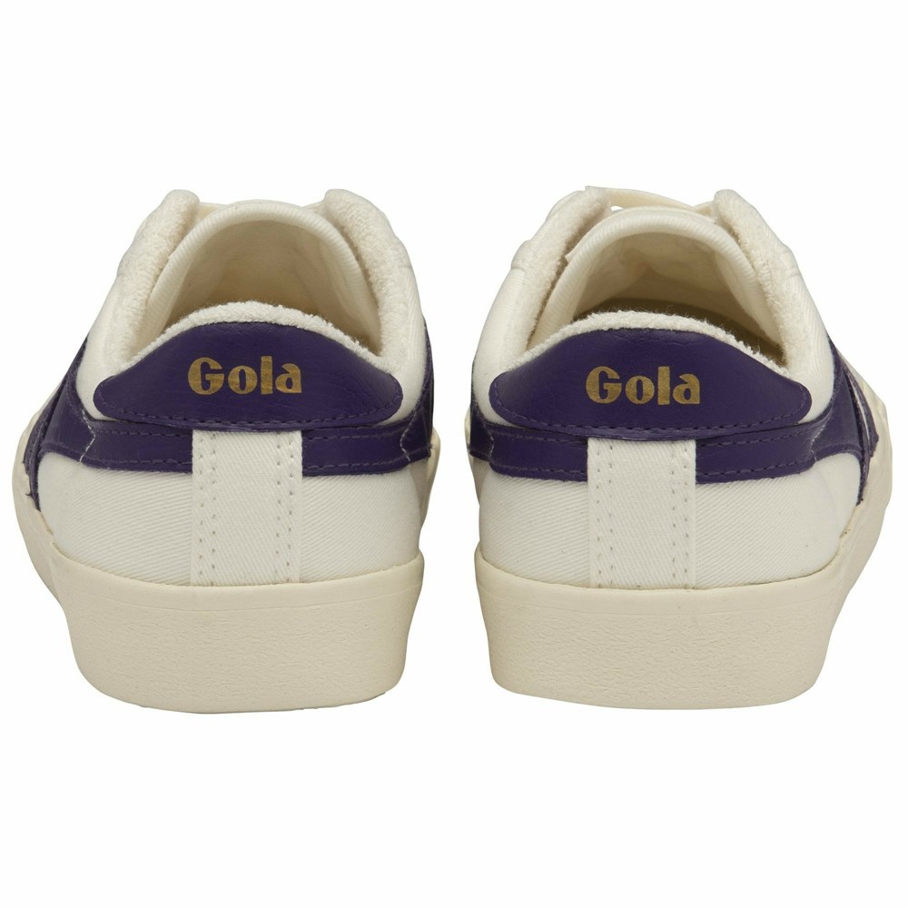 Basket Gola Tennis Mark Cox Blanche Violette Femme | XXVN-01562249