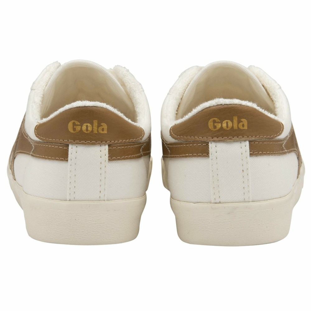 Basket Gola Tennis Mark Cox Blanche Marron Femme | YRBE-32720093