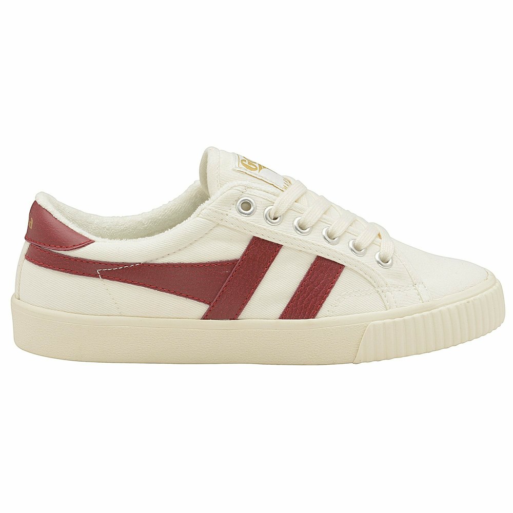 Basket Gola Tennis Mark Cox Blanche Rouge Femme | FQIO-53227190