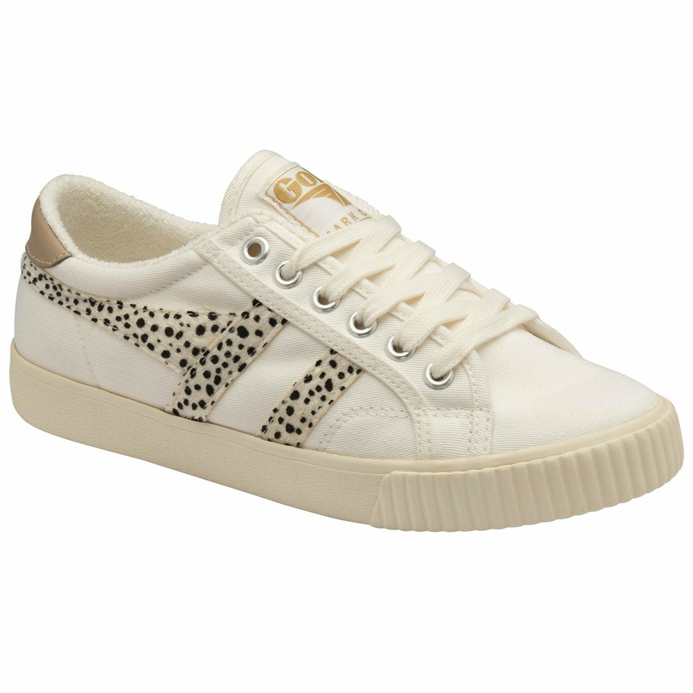 Basket Gola Tennis Mark Cox Safari Blanche Beige Femme | NOGV-00137788