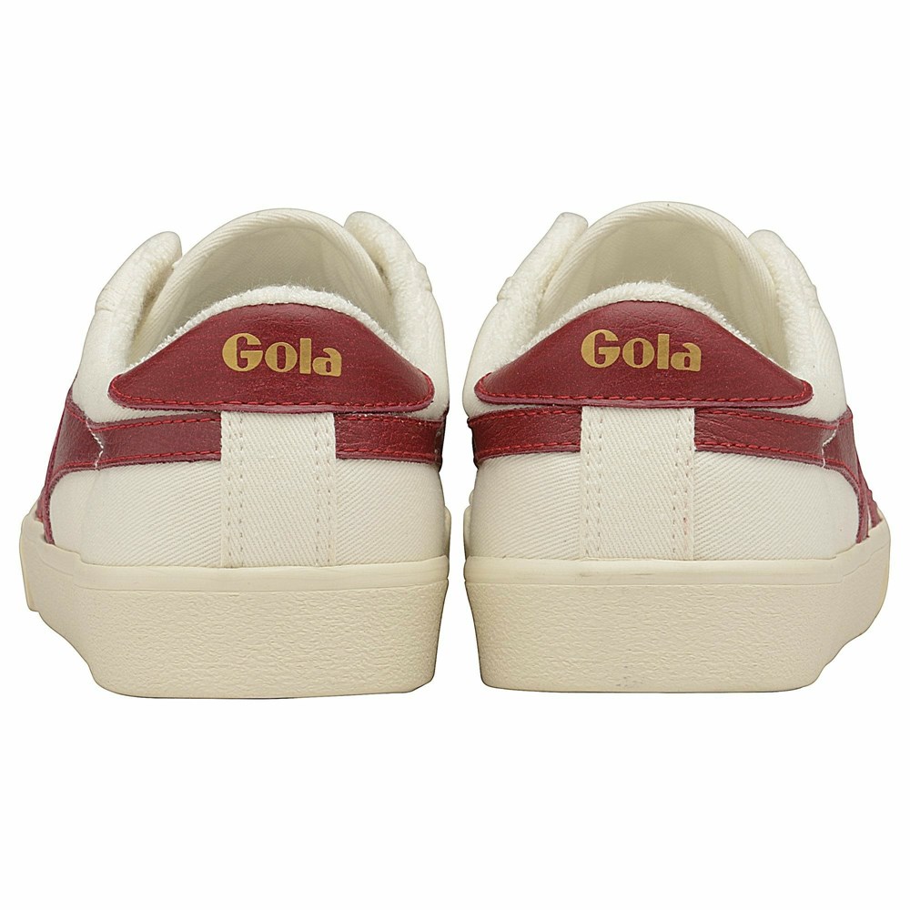 Basket Gola Tennis Mark Cox Blanche Rouge Femme | FQIO-53227190