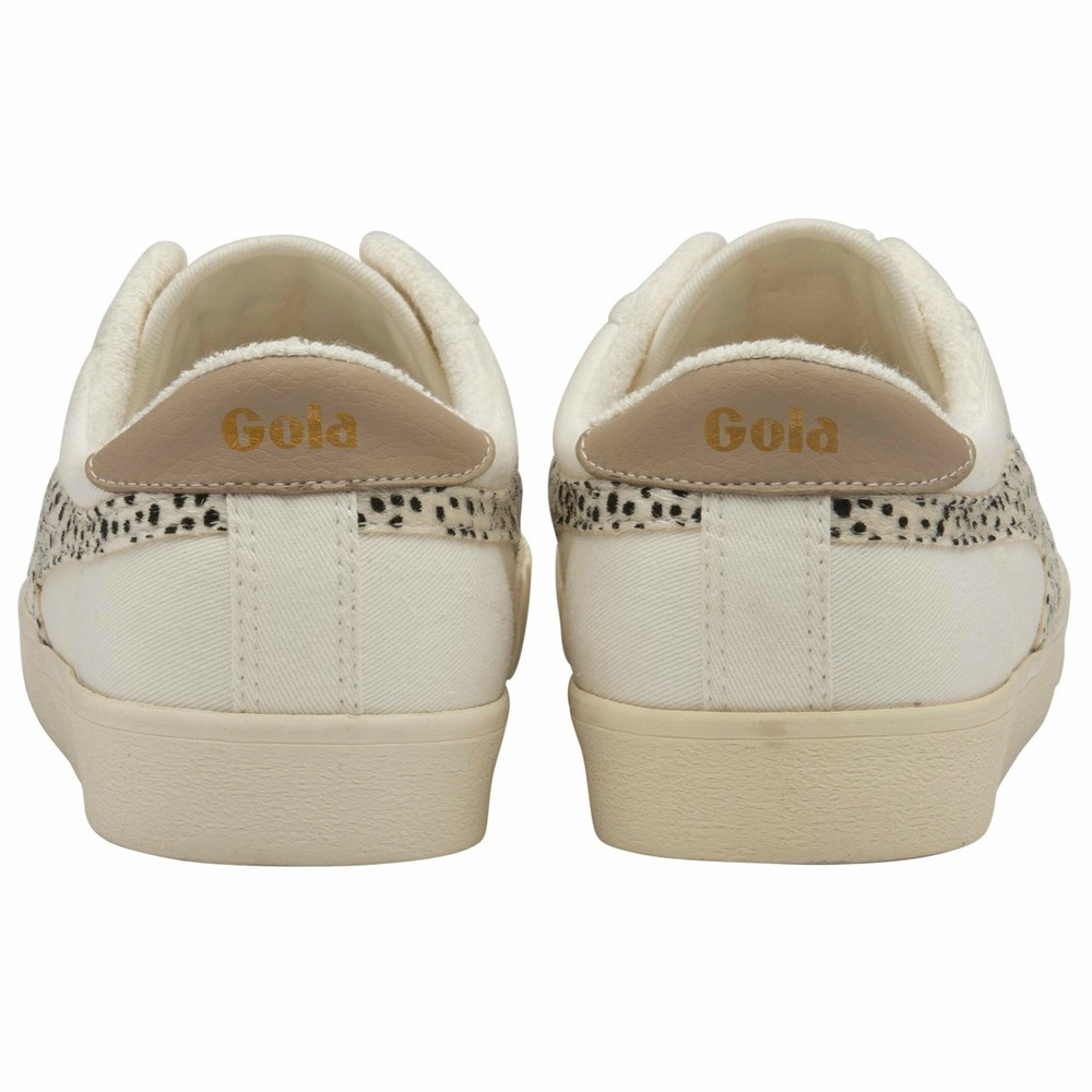 Basket Gola Tennis Mark Cox Safari Blanche Beige Femme | NOGV-00137788