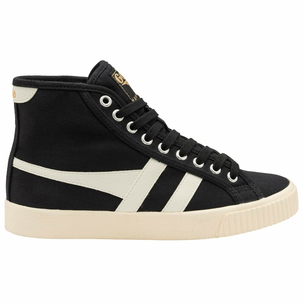 Basket Gola Tennis Mark Cox High Noir Blanche Femme | HRZG-66864929