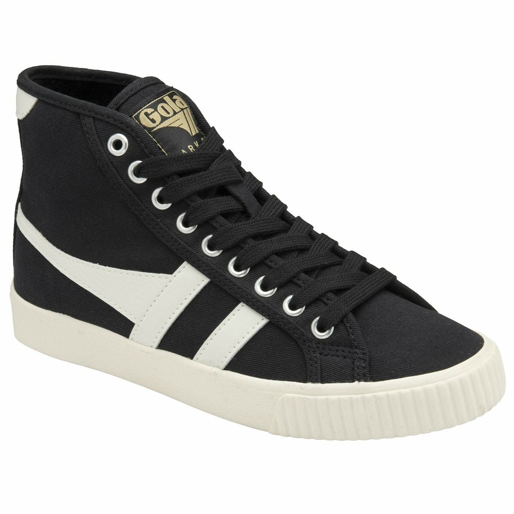 Basket Gola Tennis Mark Cox High Noir Blanche Femme | HRZG-66864929