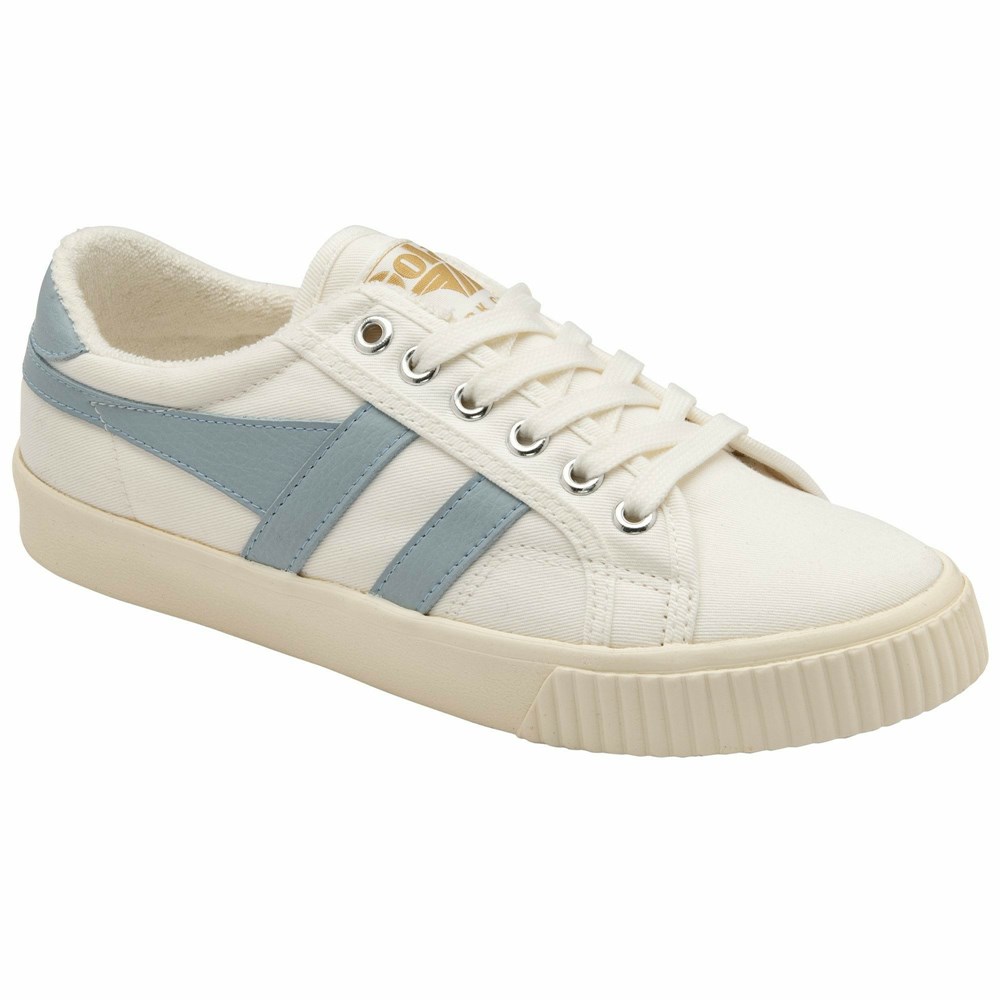 Basket Gola Tennis Mark Cox Blanche Bleu Femme | BYCZ-58815520