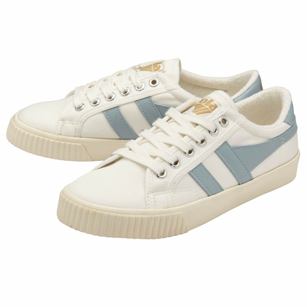 Basket Gola Tennis Mark Cox Blanche Bleu Femme | BYCZ-58815520