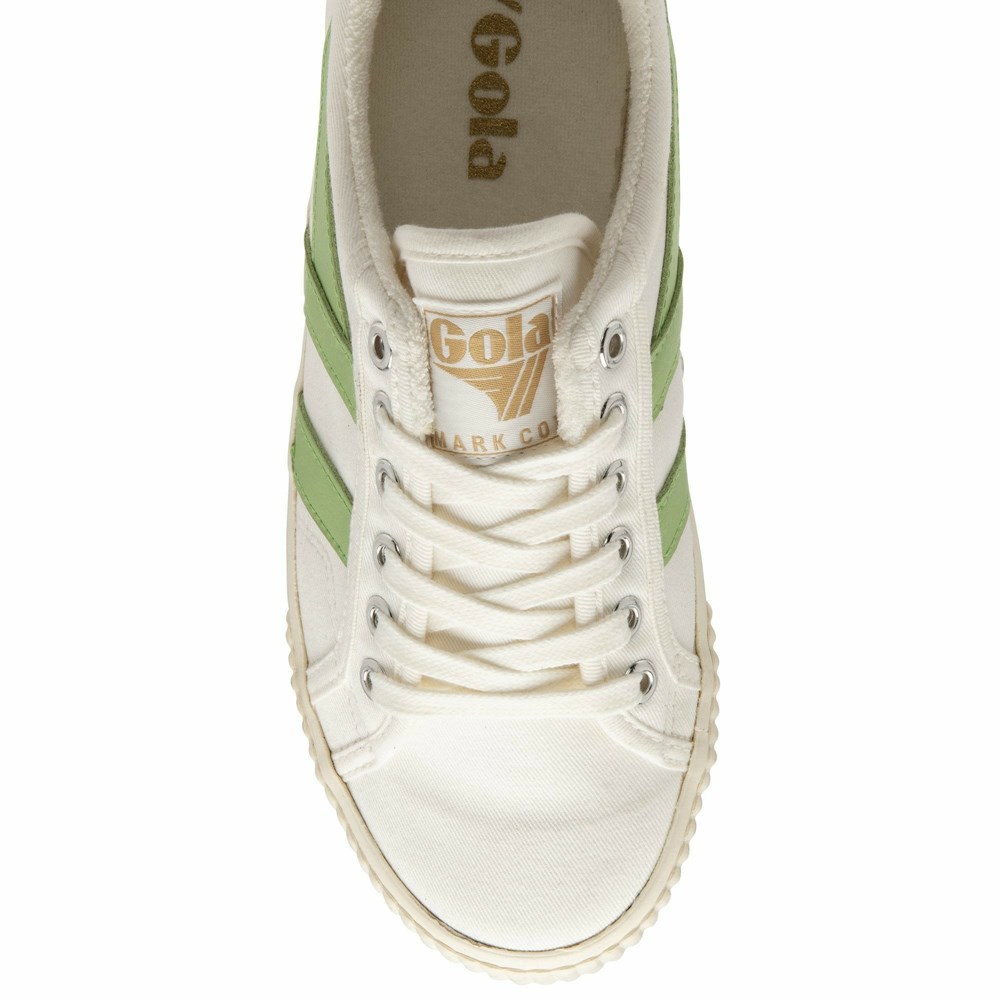 Basket Gola Tennis Mark Cox Blanche Vert Femme | PPNQ-05529945