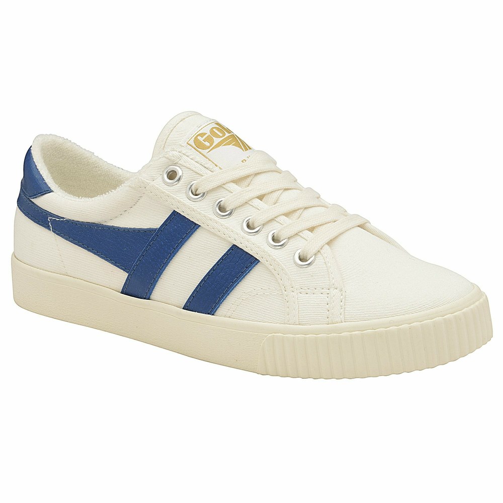 Basket Gola Tennis Mark Cox Blanche Bleu Femme | ABLL-96557906