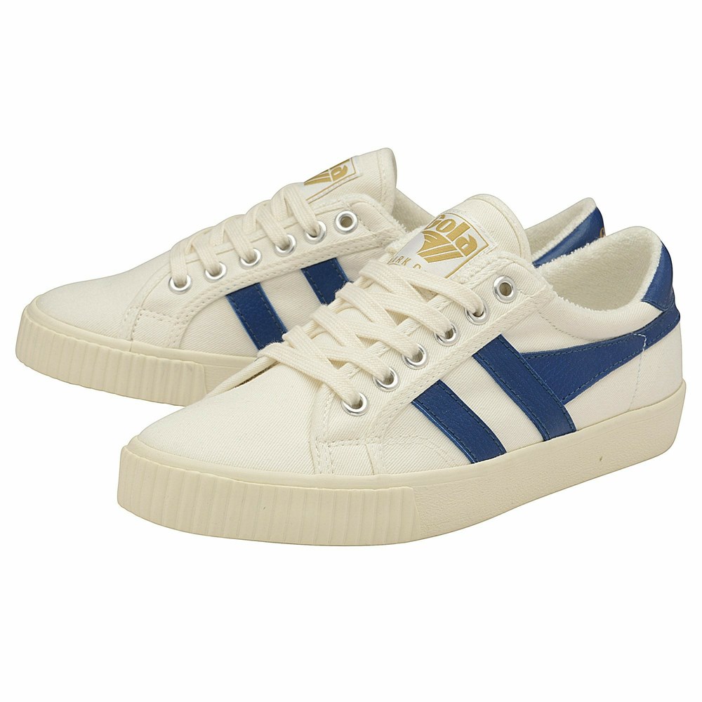 Basket Gola Tennis Mark Cox Blanche Bleu Femme | ABLL-96557906