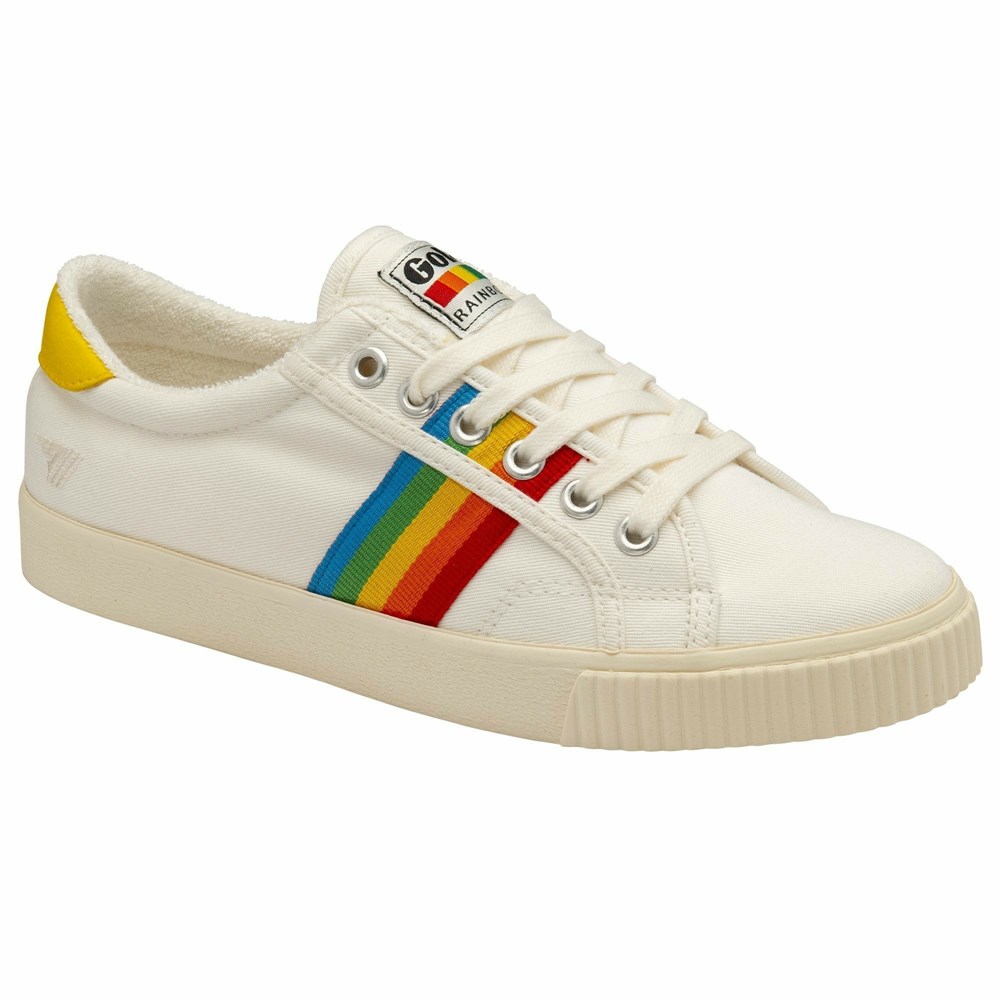 Basket Gola Tennis Mark Cox Rainbow II Blanche Multicolore Femme | FJVP-72805070