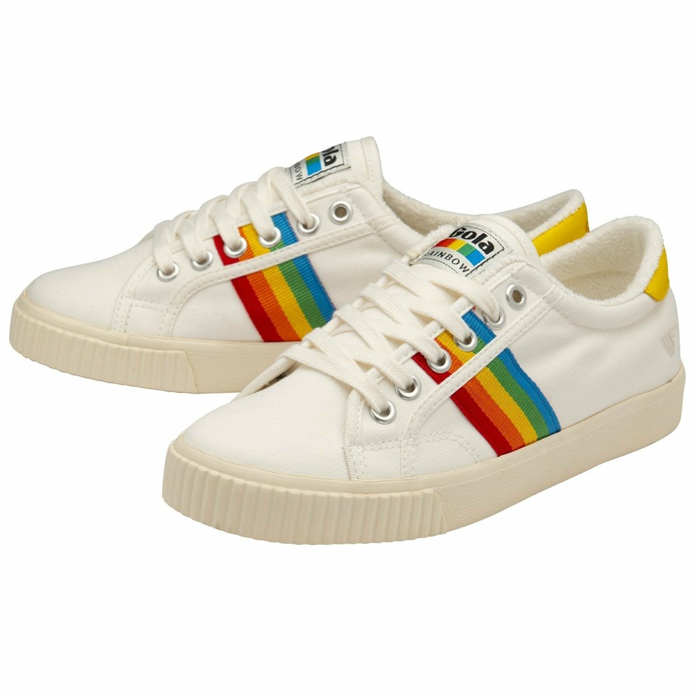 Basket Gola Tennis Mark Cox Rainbow II Blanche Multicolore Femme | FJVP-72805070