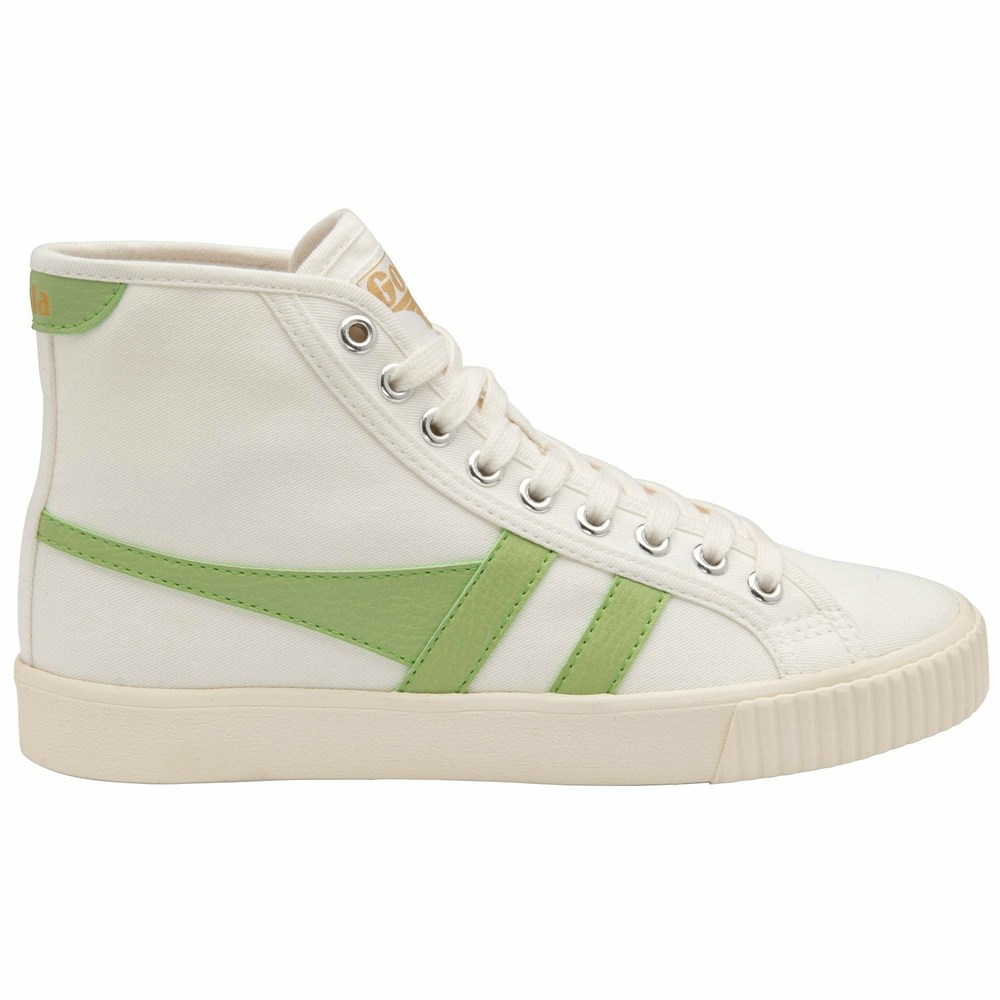 Basket Gola Tennis Mark Cox High Blanche Vert Femme | AUIR-29294788