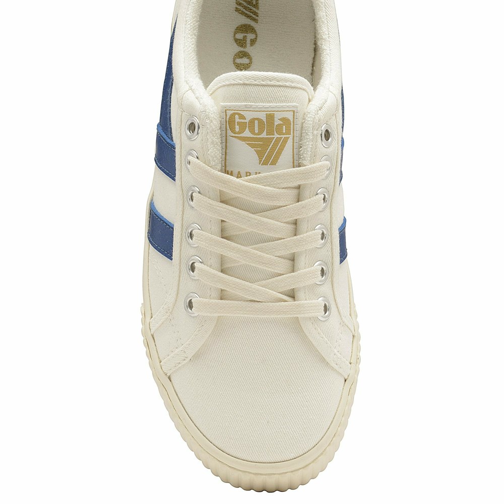 Basket Gola Tennis Mark Cox Blanche Bleu Femme | ABLL-96557906