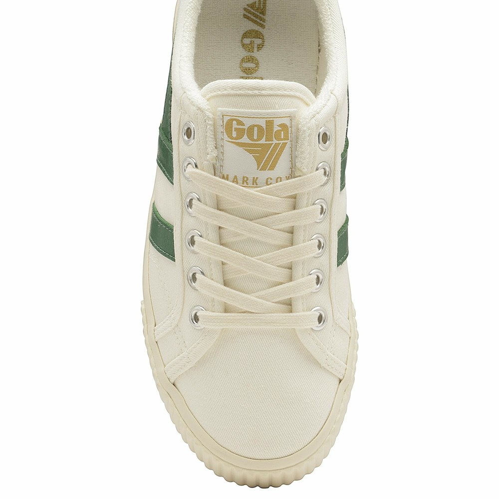 Basket Gola Tennis Mark Cox Blanche Vert Foncé Femme | OMZY-43002598