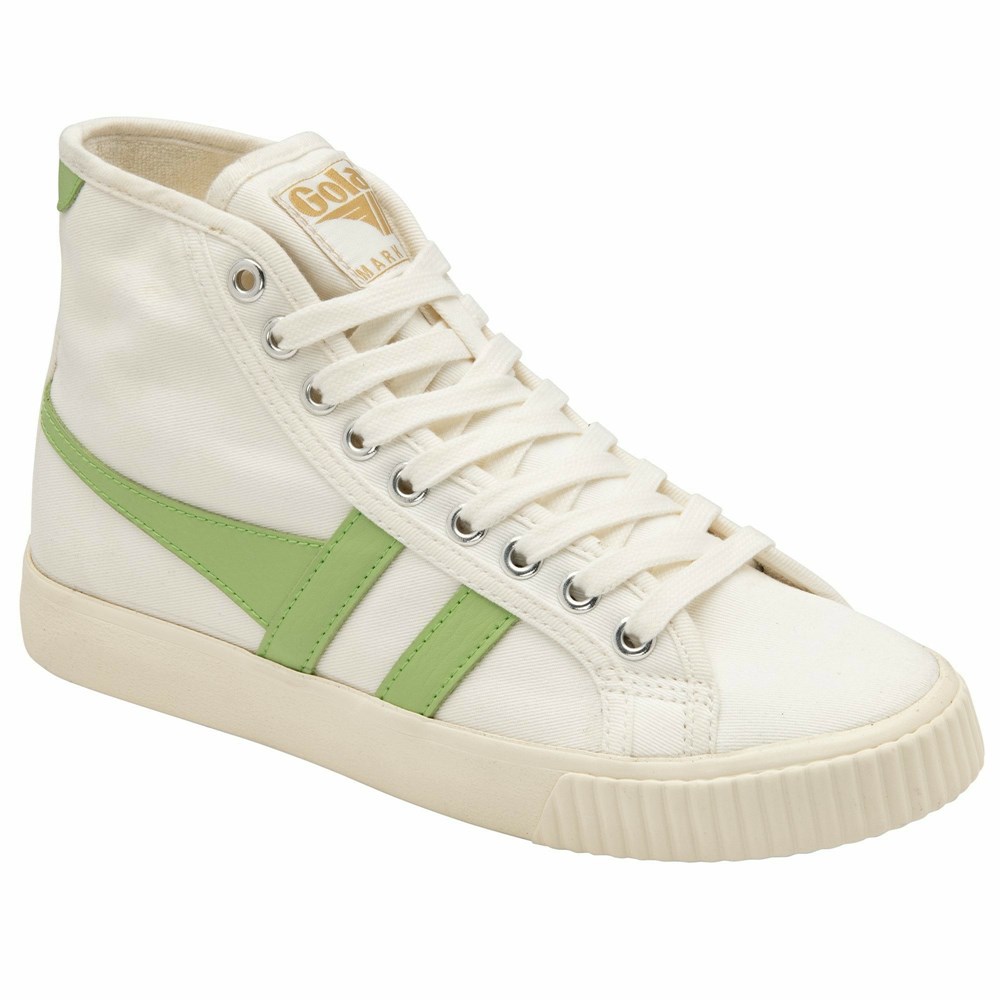 Basket Gola Tennis Mark Cox High Blanche Vert Femme | AUIR-29294788