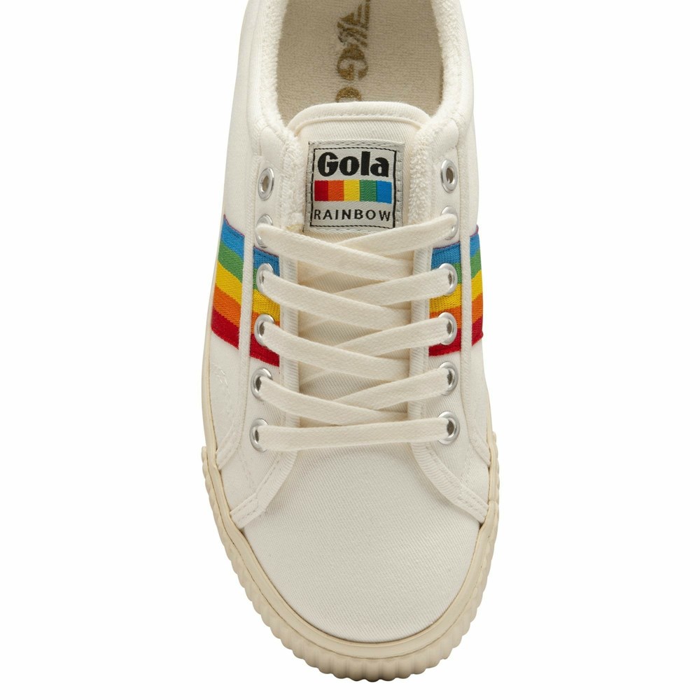 Basket Gola Tennis Mark Cox Rainbow II Blanche Multicolore Femme | FJVP-72805070