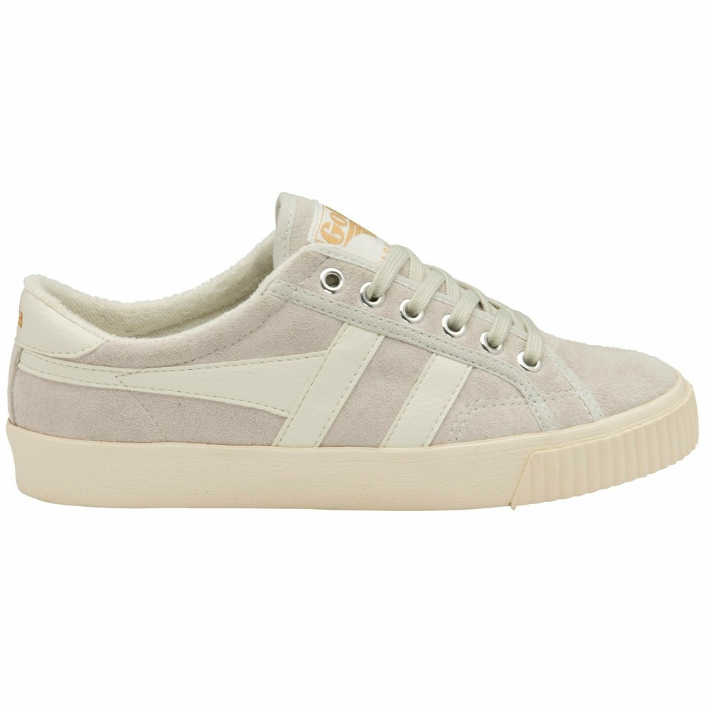 Basket Gola Tennis Mark Cox Daim Blanche Femme | XLDD-36729619