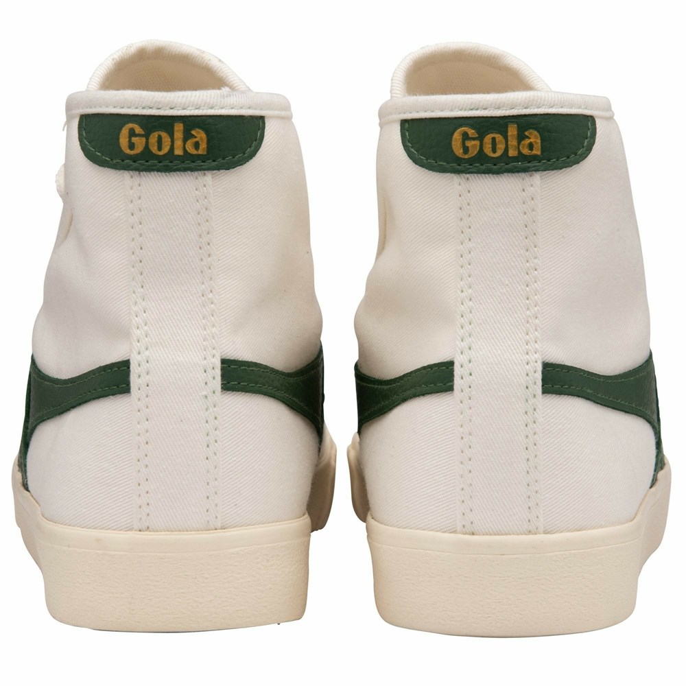 Basket Gola Tennis Mark Cox High Blanche Vert Foncé Femme | RGJG-56710148