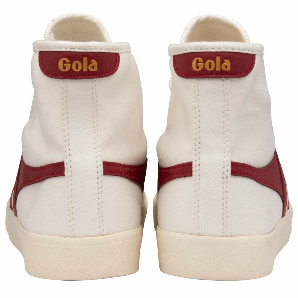 Basket Gola Tennis Mark Cox High Blanche Rouge Femme | ZAWU-87249304