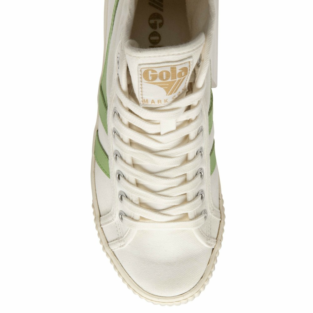 Basket Gola Tennis Mark Cox High Blanche Vert Femme | AUIR-29294788