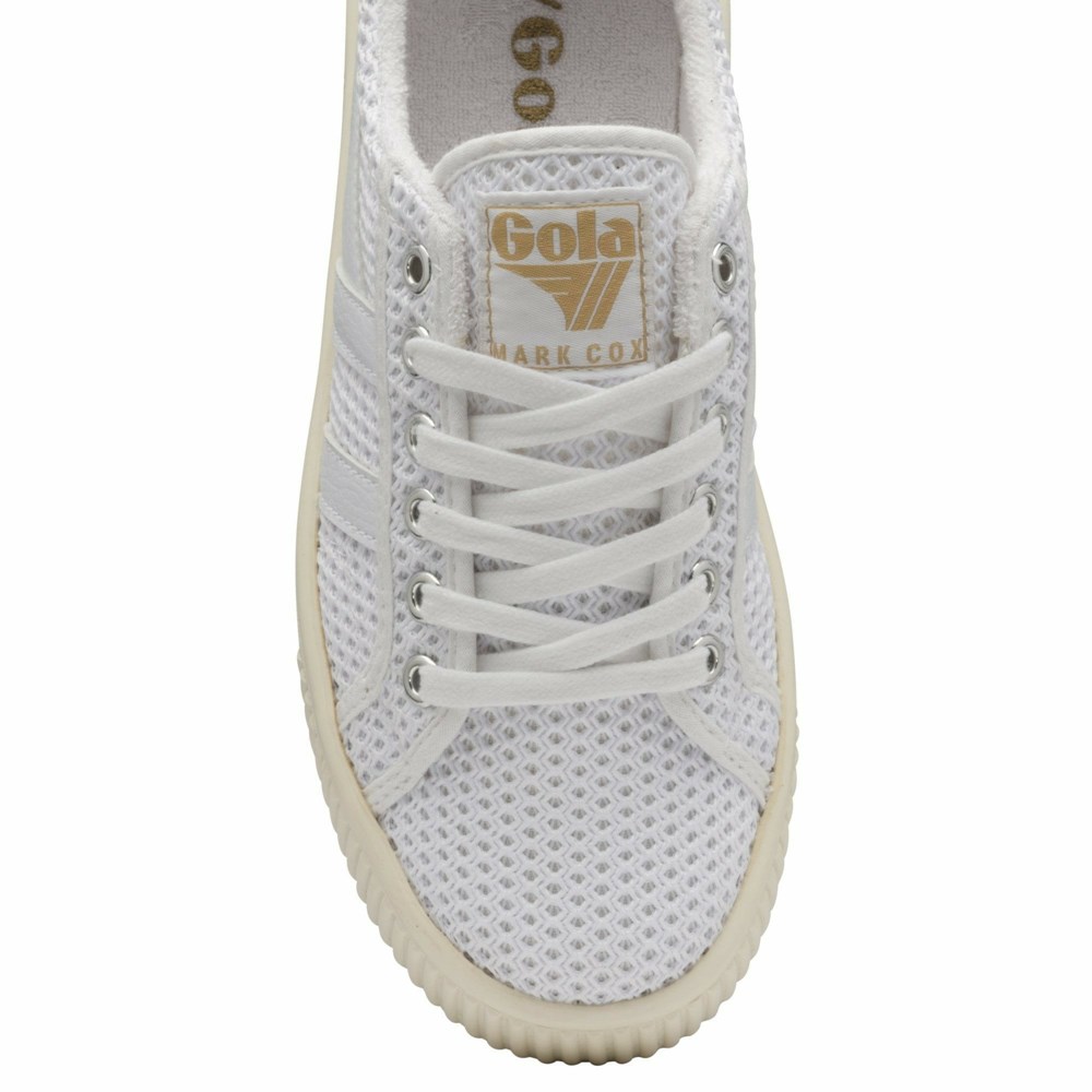 Basket Gola Baseline Mark Cox Mesh Blanche Bleu Femme | ETIQ-65244342