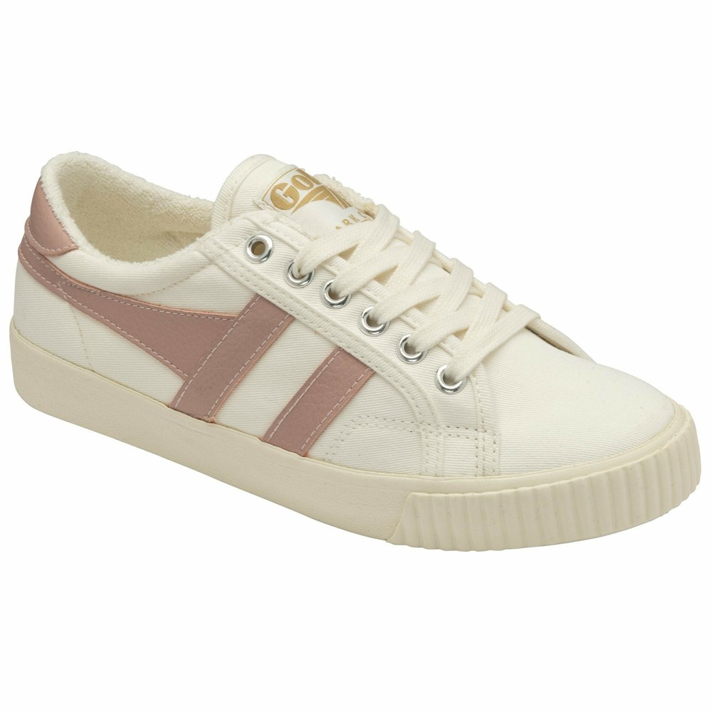 Basket Gola Tennis Mark Cox Blanche Rose Femme | FJVR-11572928