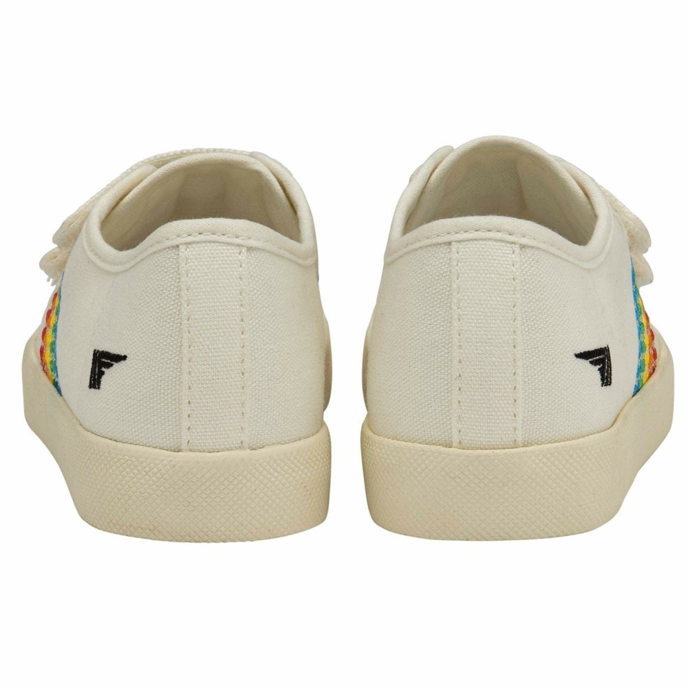 Basket Gola Vegan Coaster Rainbow Stitch Brides Blanche Multicolore Enfant | JTNB-11456755