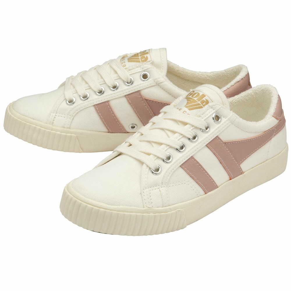 Basket Gola Tennis Mark Cox Blanche Rose Femme | FJVR-11572928