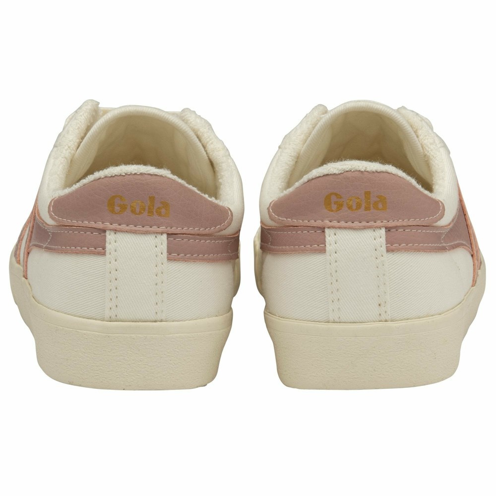 Basket Gola Tennis Mark Cox Blanche Rose Femme | FJVR-11572928